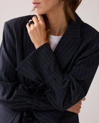 Pinstripe Boyfriend Blazer