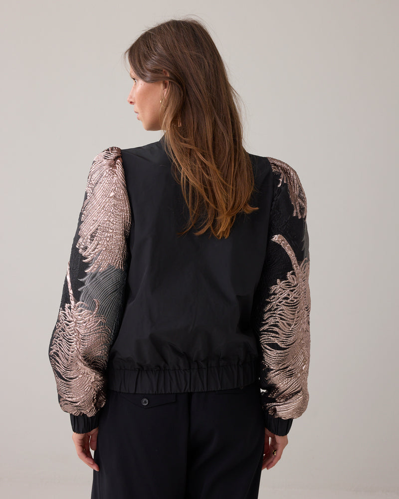 Bomber Jacket Jacquard Sleeves