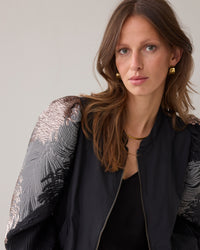 Bomber Jacket Jacquard Sleeves