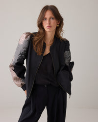 Bomber Jacket Jacquard Sleeves