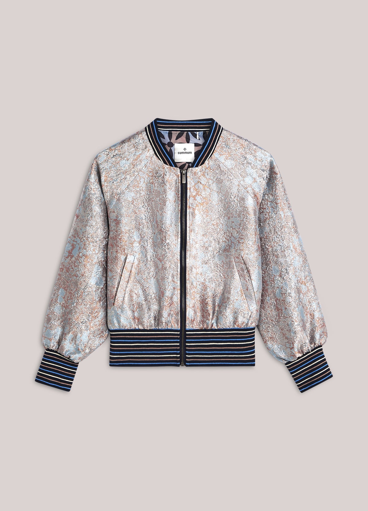 Bomber Jacket in Jacquard Fabric