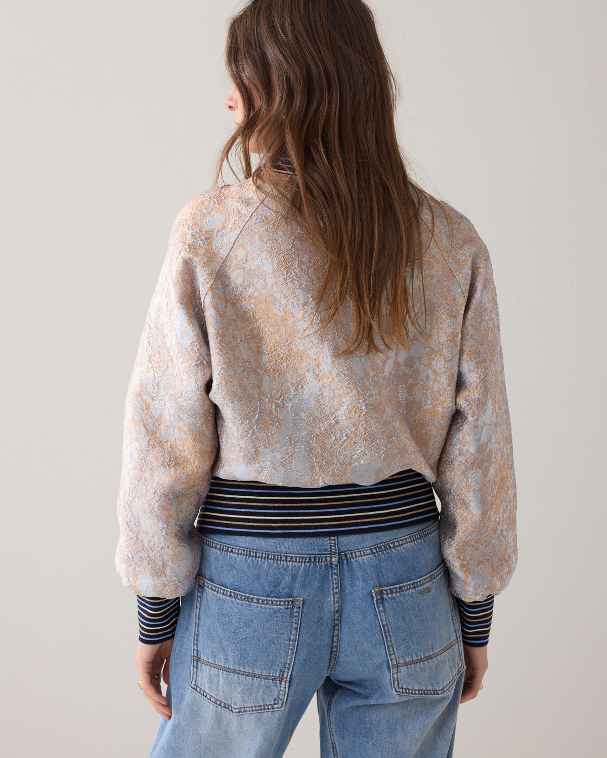 Bomber Jacket in Jacquard Fabric