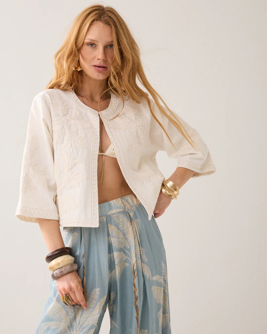 Cotton Jacket with Embroidery