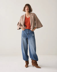 Checked Cape Jacket