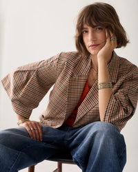 Checked Cape Jacket