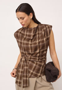 Co'Couture DagnyCC Check Pleat Top