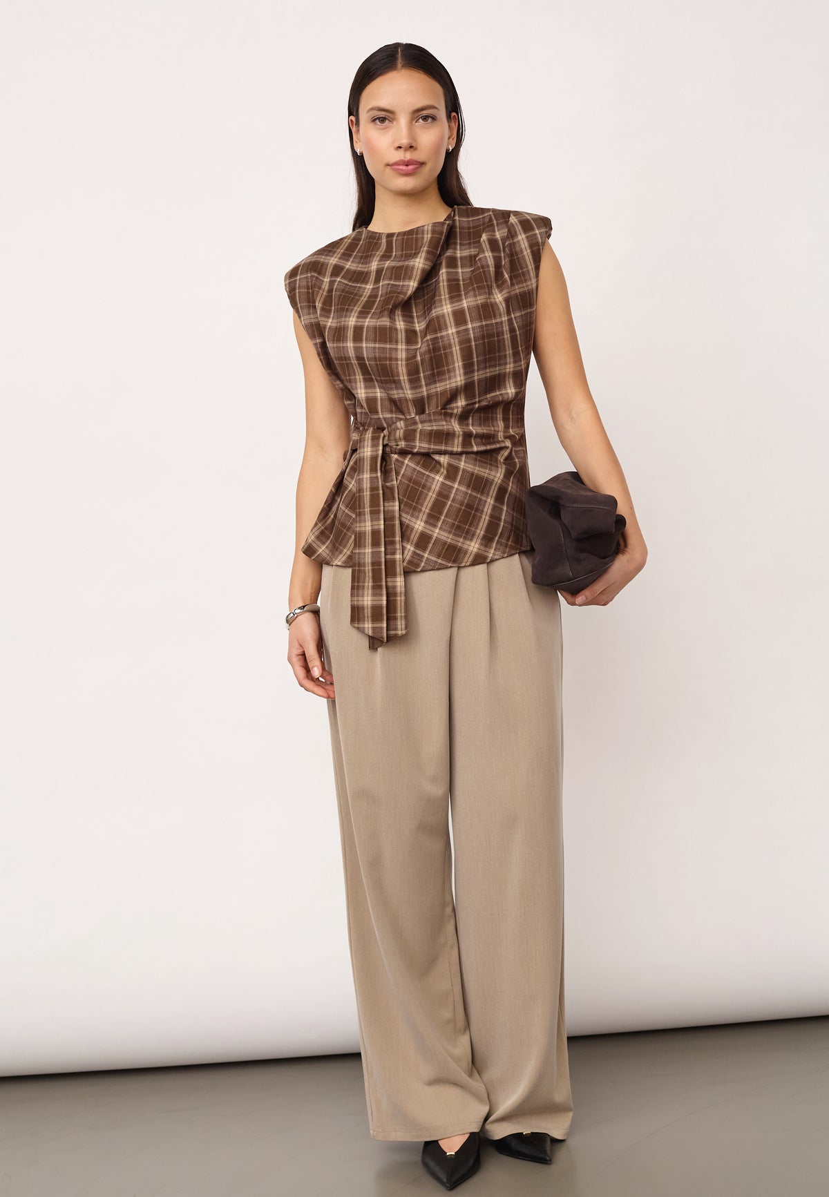 Co'Couture DagnyCC Check Pleat Top