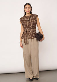 Co'Couture DagnyCC Check Pleat Top