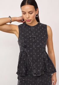 Co'Couture DerriCC Dot Denim Top