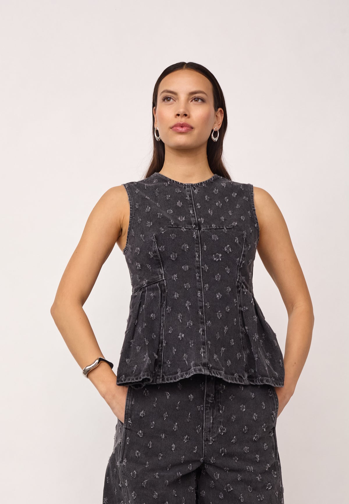Co'Couture DerriCC Dot Denim Top
