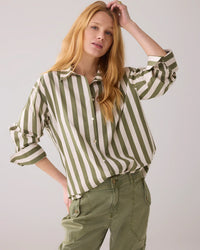 Shirt Blouse with Stripe Print