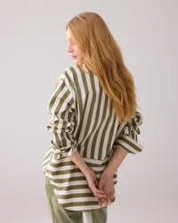 Shirt Blouse with Stripe Print