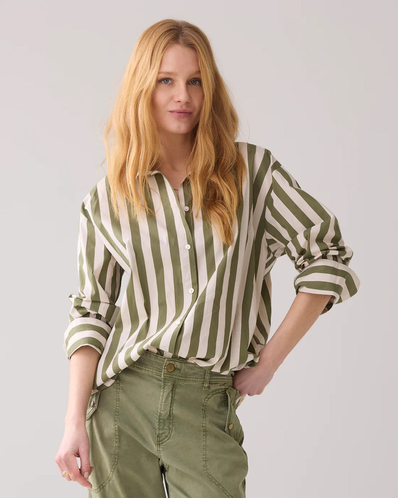Shirt Blouse with Stripe Print