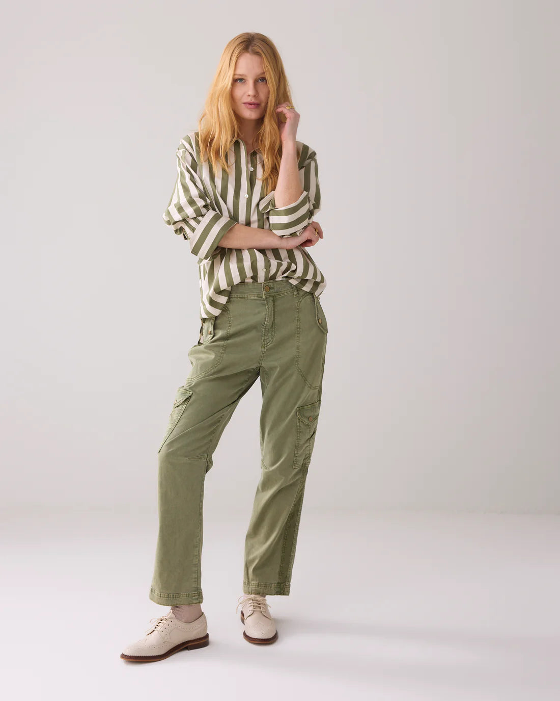 Shirt Blouse with Stripe Print