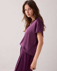 Shiny V-neck Top