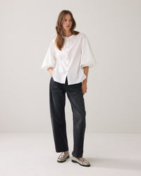 Blouse with diamond buttons