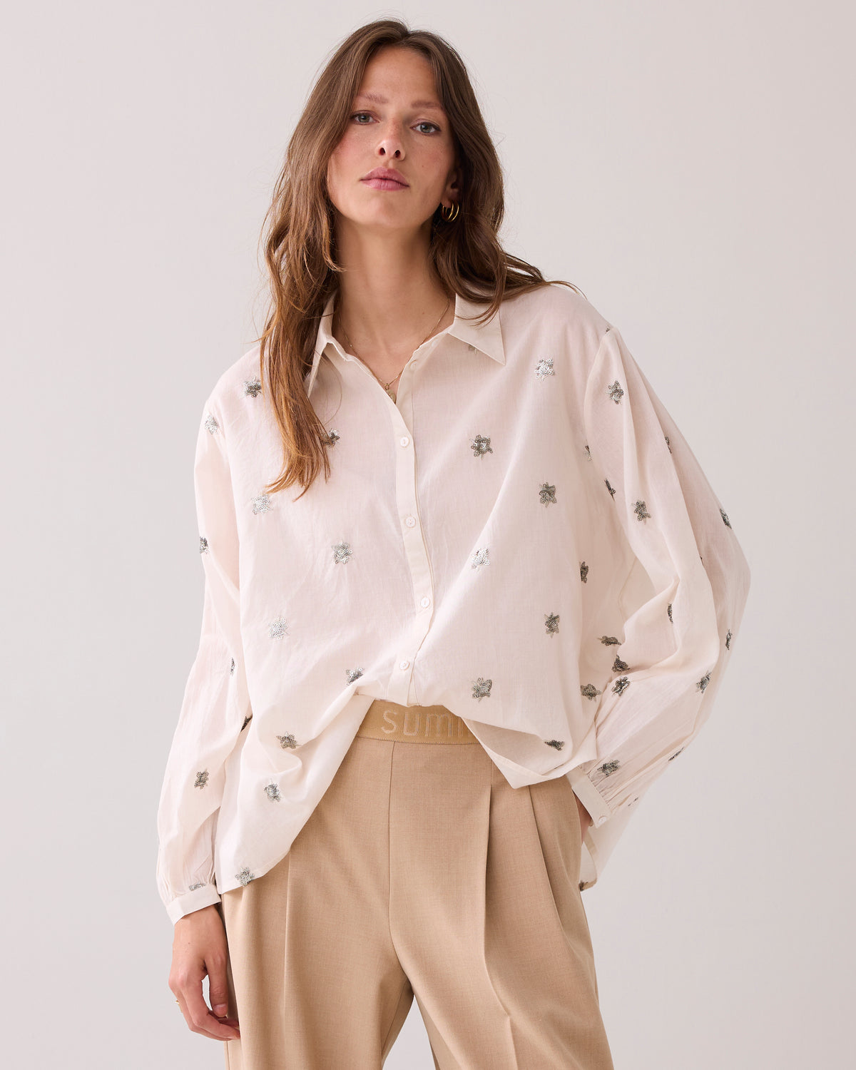 A-line Blouse with Sequins