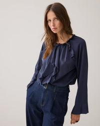 Shiny Top with Ruffles