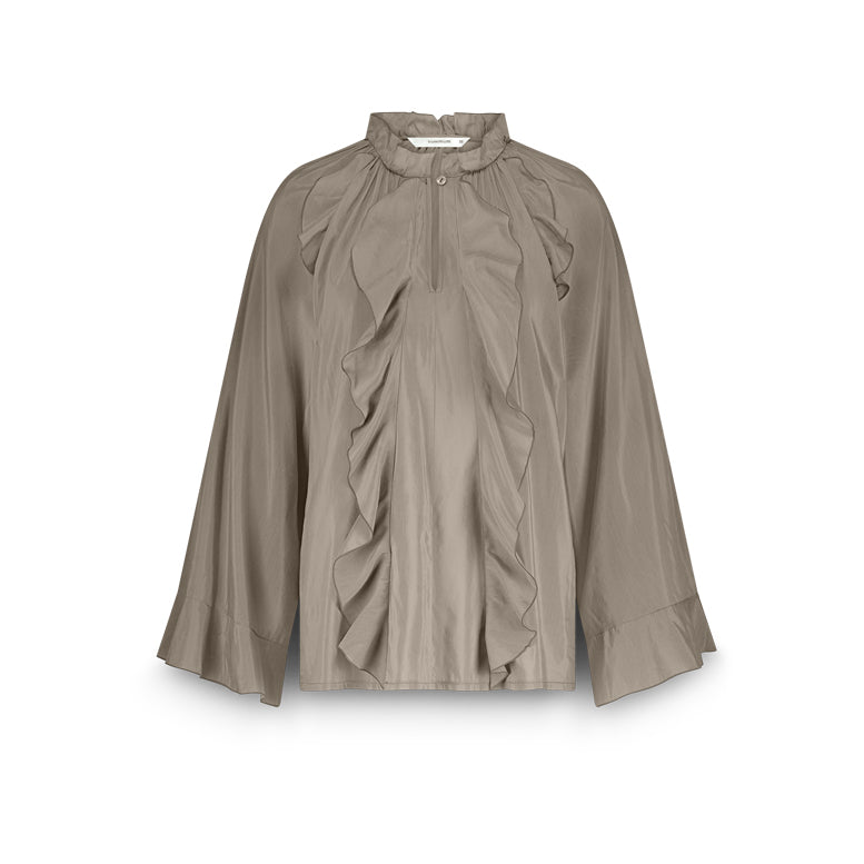 Shiny Top with Ruffles