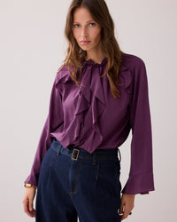 Shiny Top with Ruffles
