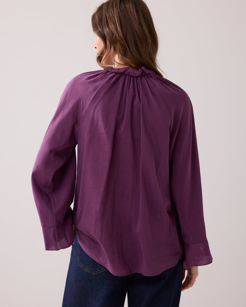 Shiny Top with Ruffles