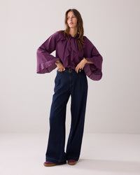 Shiny Top with Ruffles