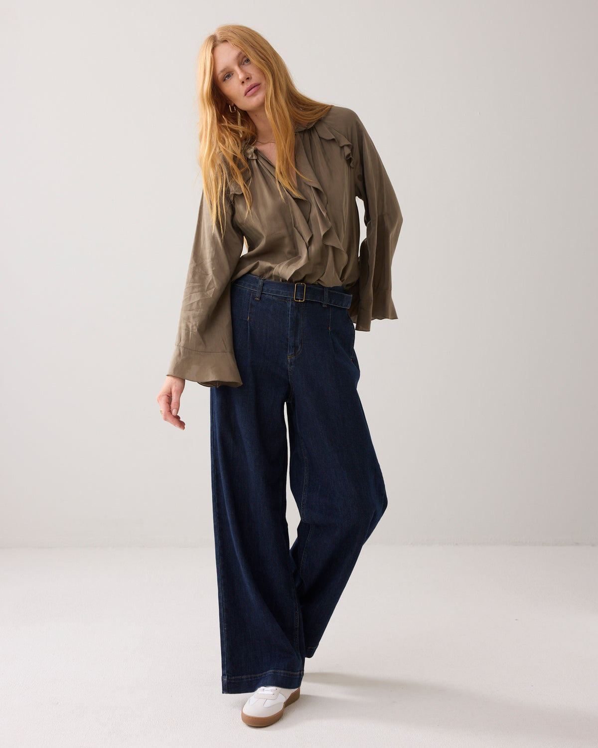 Shiny Top with Ruffles