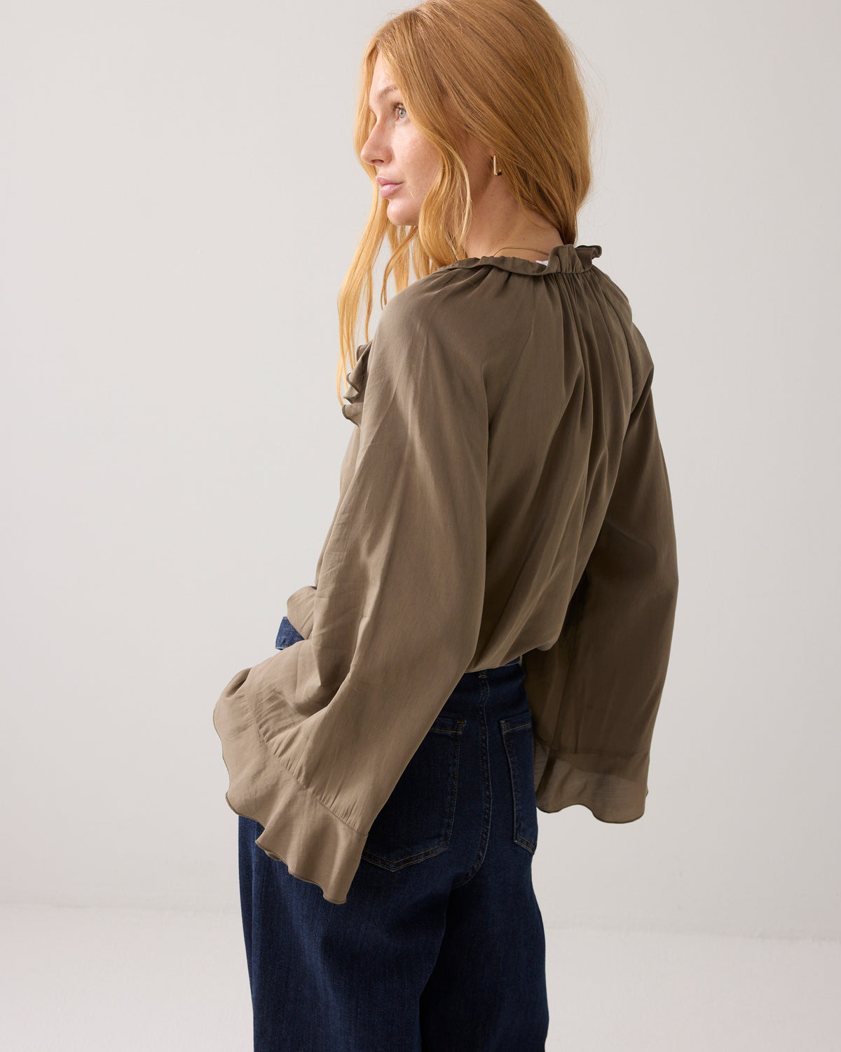 Shiny Top with Ruffles