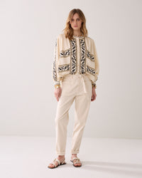 Embroidered Blouse in Crispy Cotton
