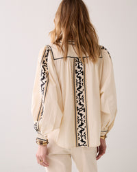 Embroidered Blouse in Crispy Cotton