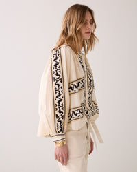 Embroidered Blouse in Crispy Cotton