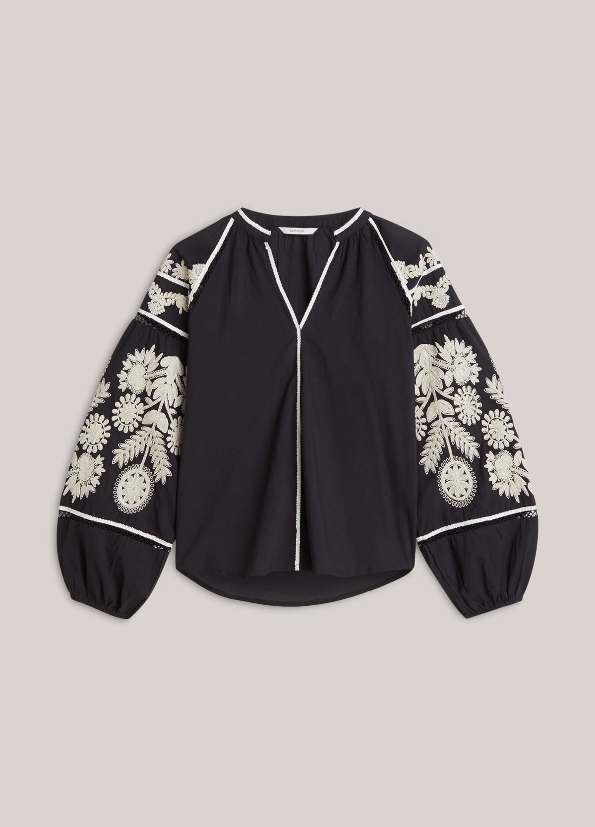 Embroidered Contrast Top