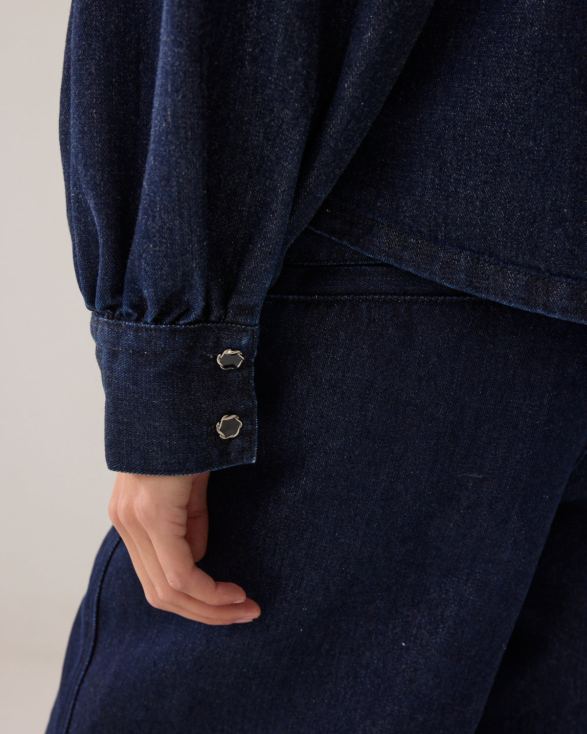 Lurex Denim Blouse Cotton