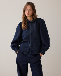 Lurex Denim Blouse Cotton