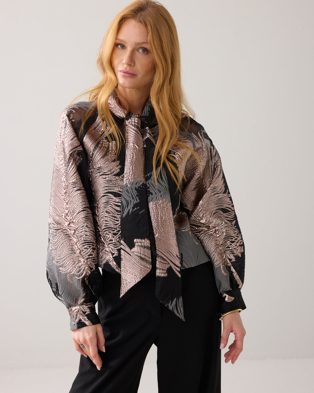Jacquard Leaves Top