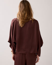 Silky Top with Kimono Sleeves