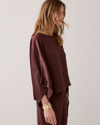 Silky Top with Kimono Sleeves