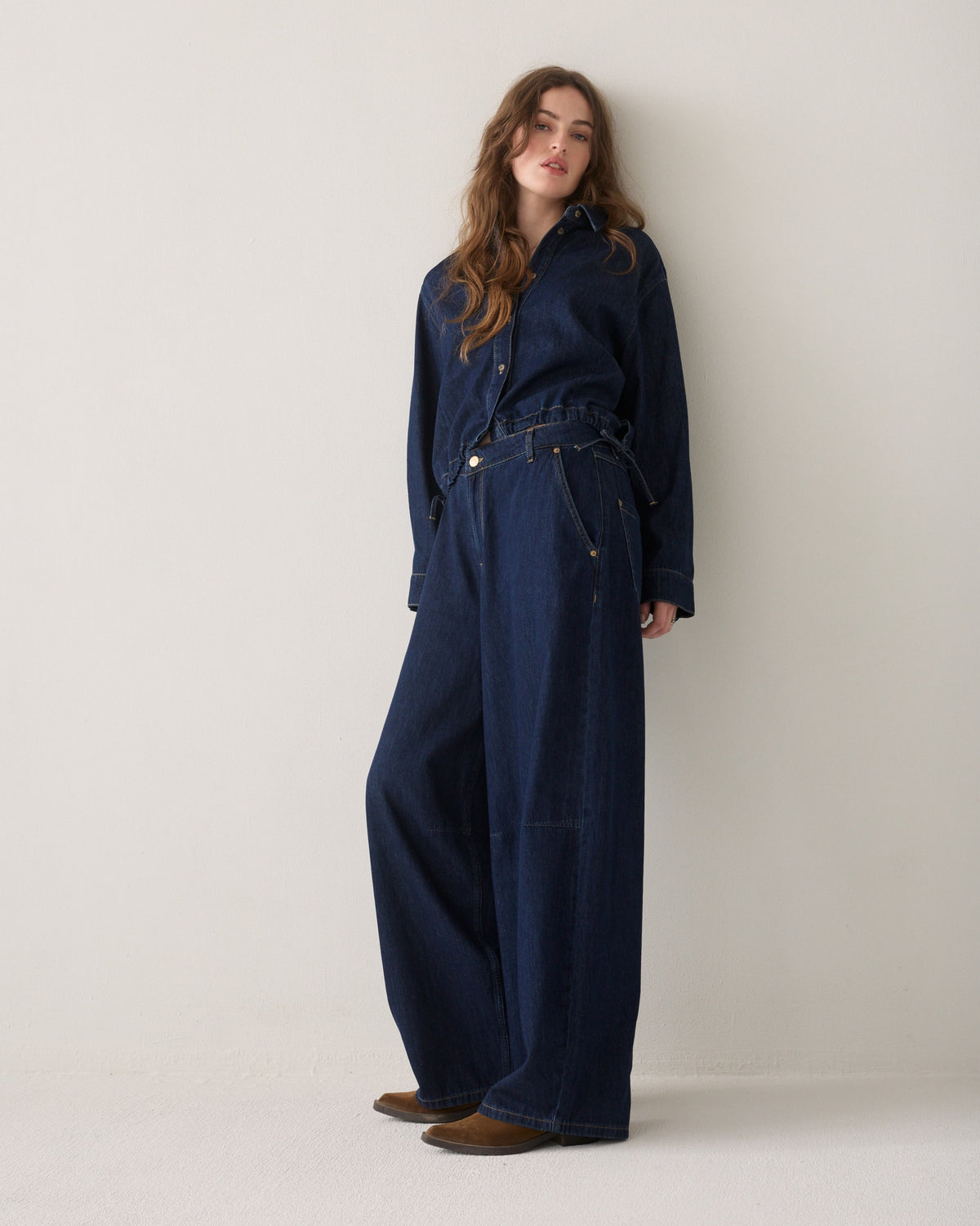 Summum Denim blouse Light Cotton twill