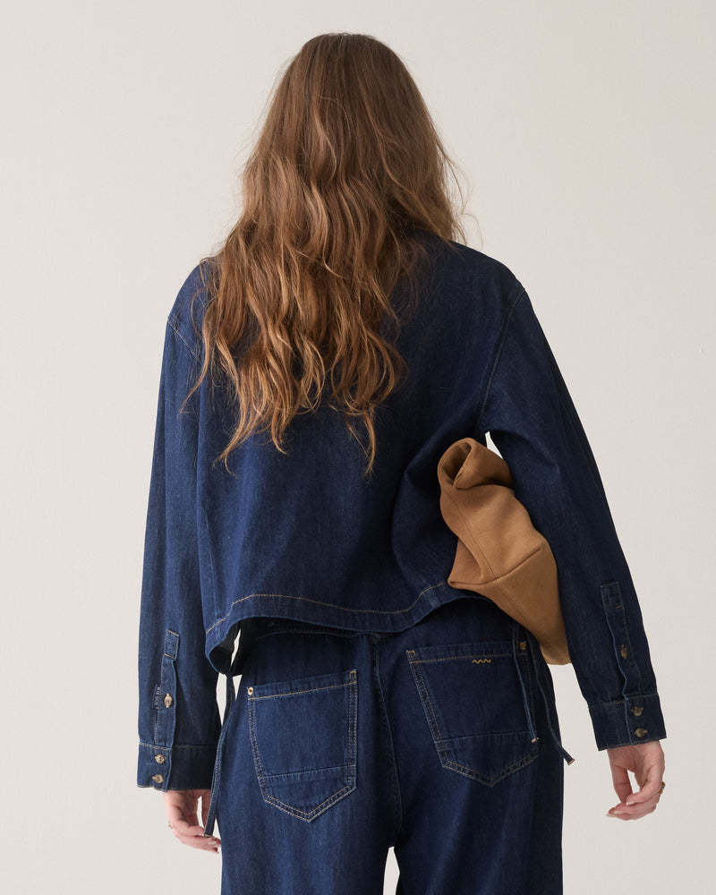 Summum Denim blouse Light Cotton twill