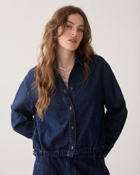 Summum Denim blouse Light Cotton twill