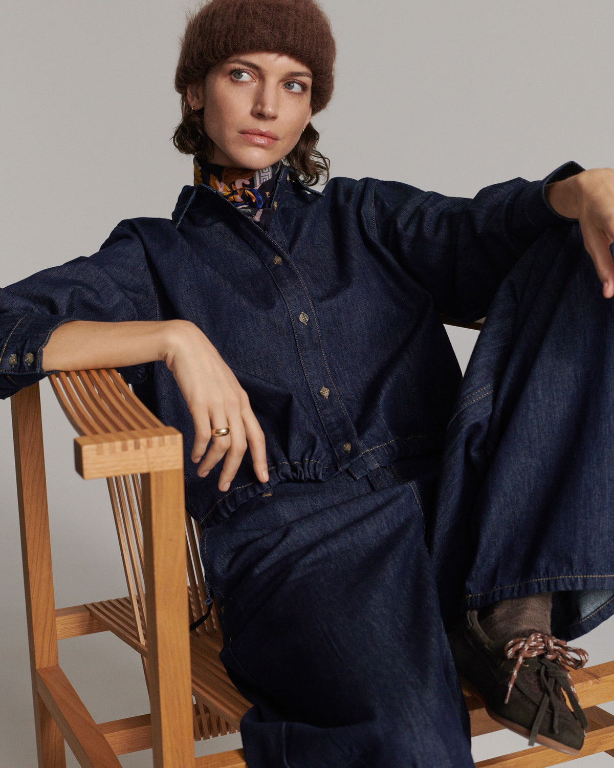 Summum Denim blouse Light Cotton twill