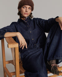 Summum Denim blouse Light Cotton twill