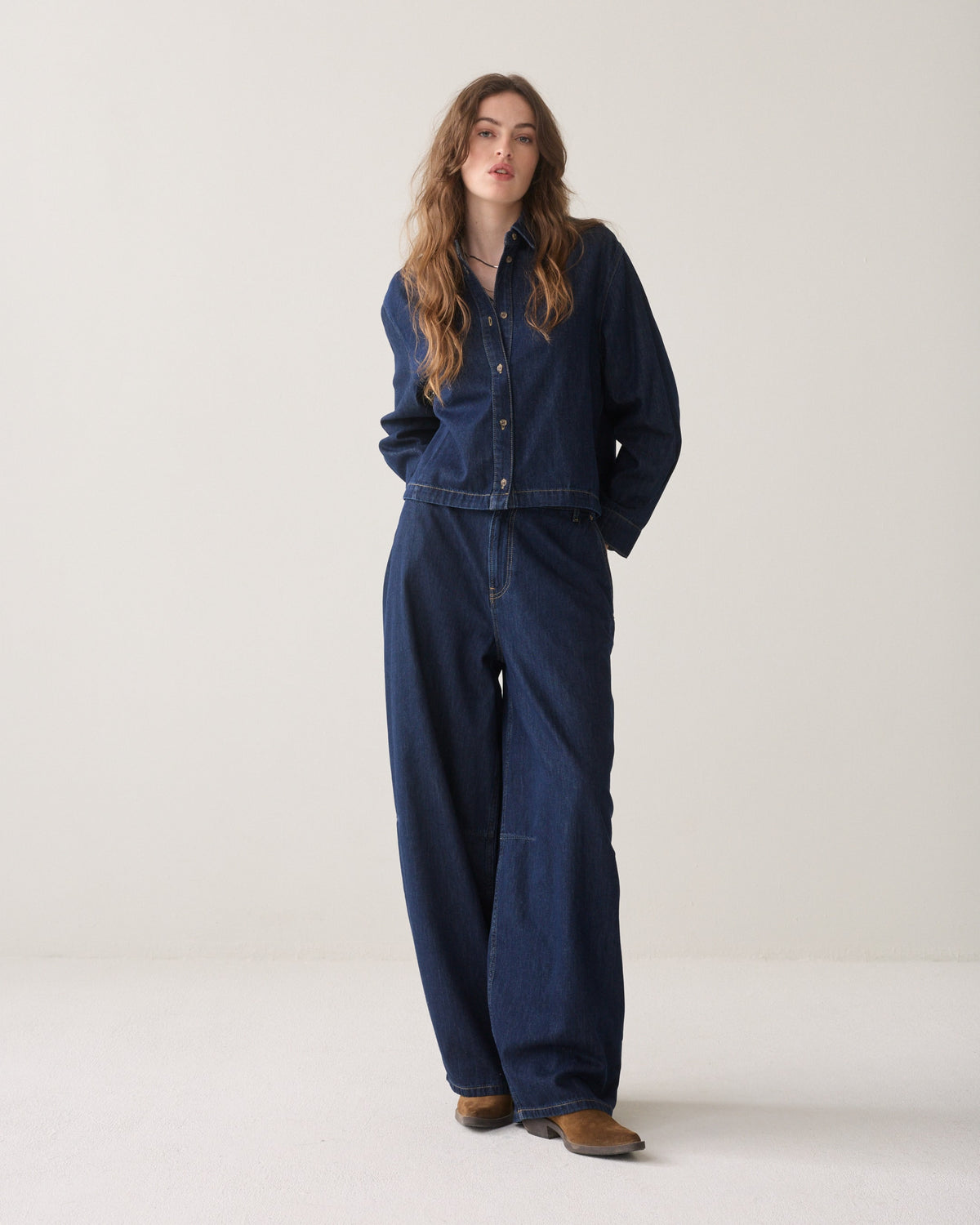 Summum Denim blouse Light Cotton twill