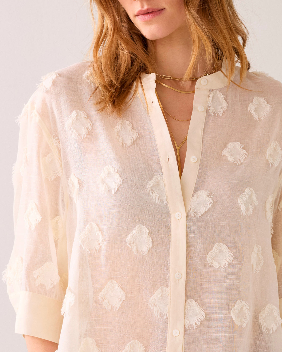 A-line Blouse with 3D Dots
