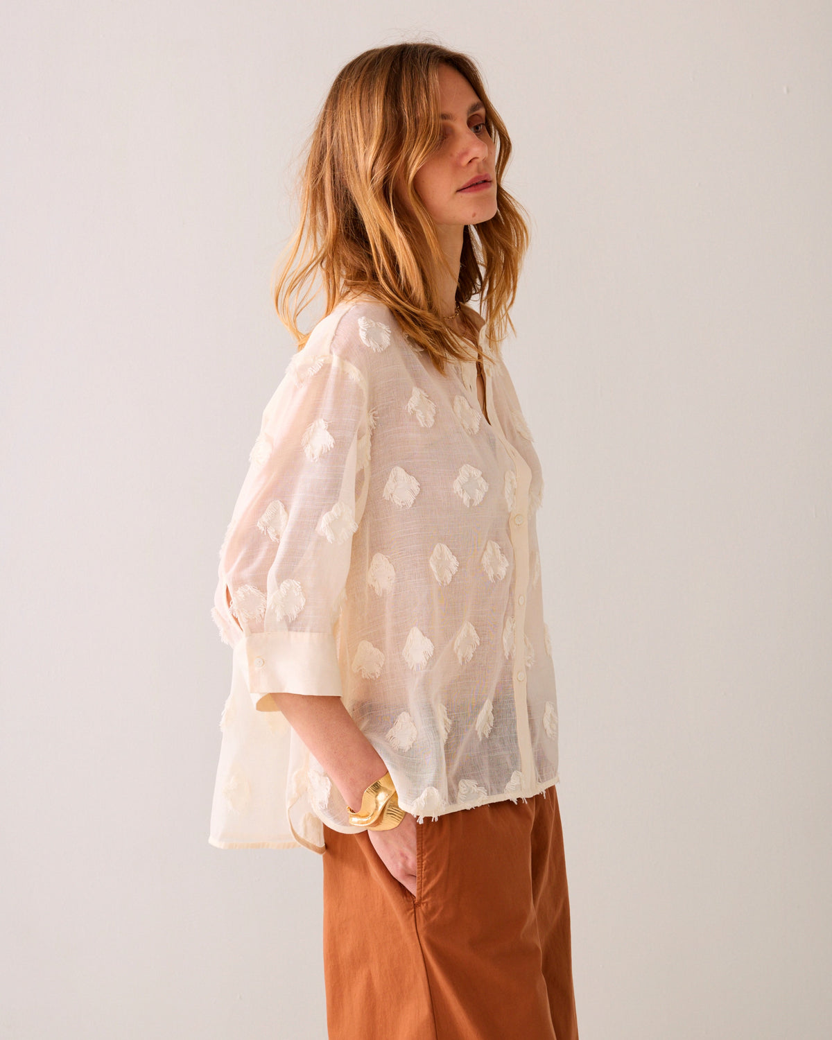 A-line Blouse with 3D Dots