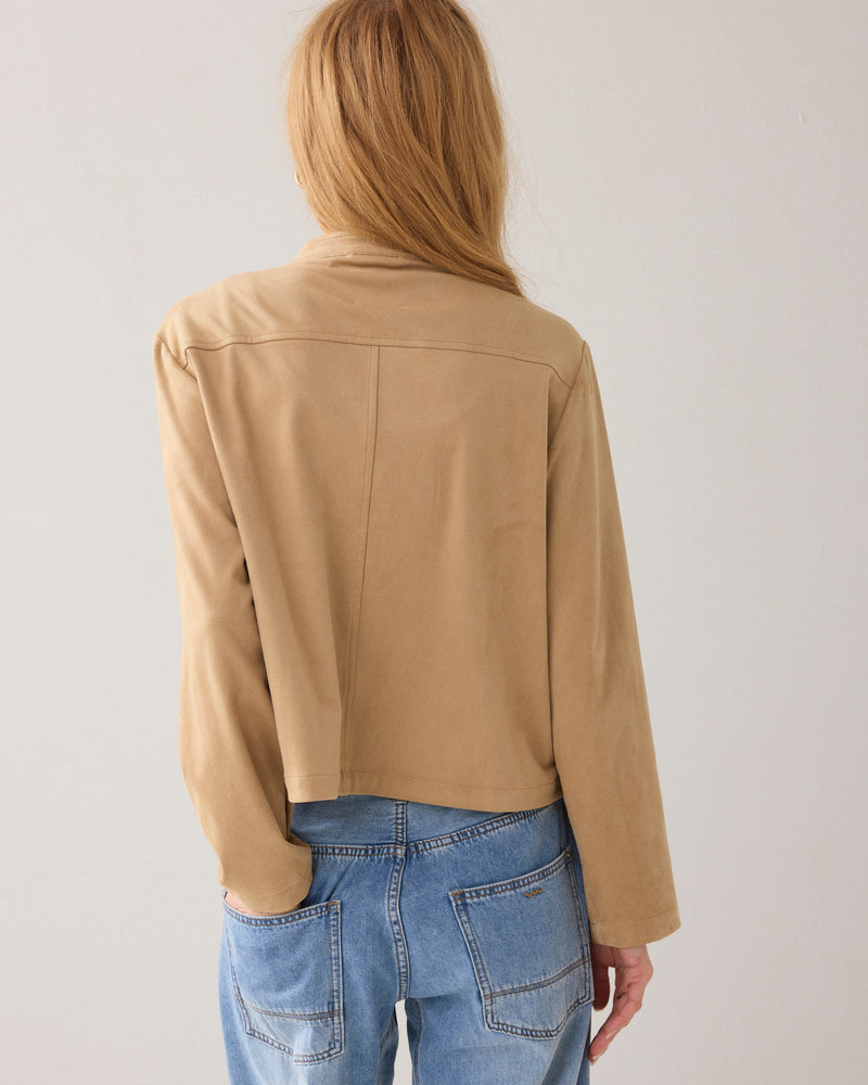 Faux Suede Blouse Jacket