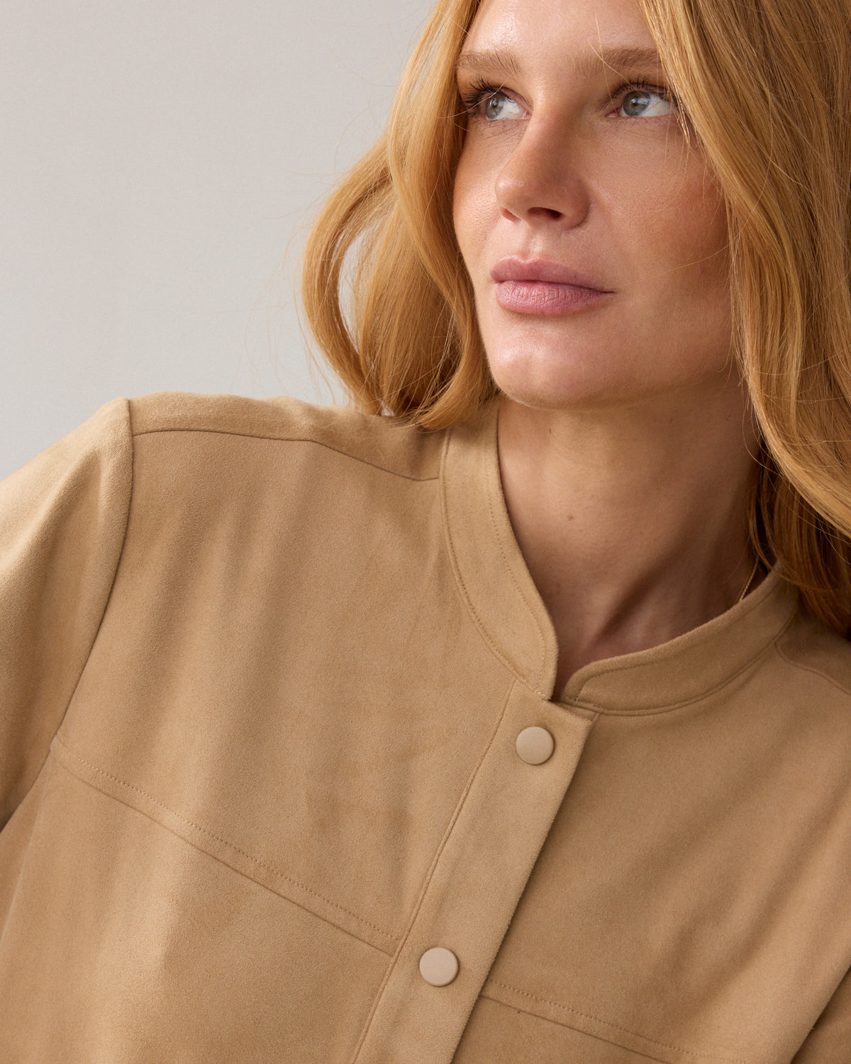 Faux Suede Blouse Jacket