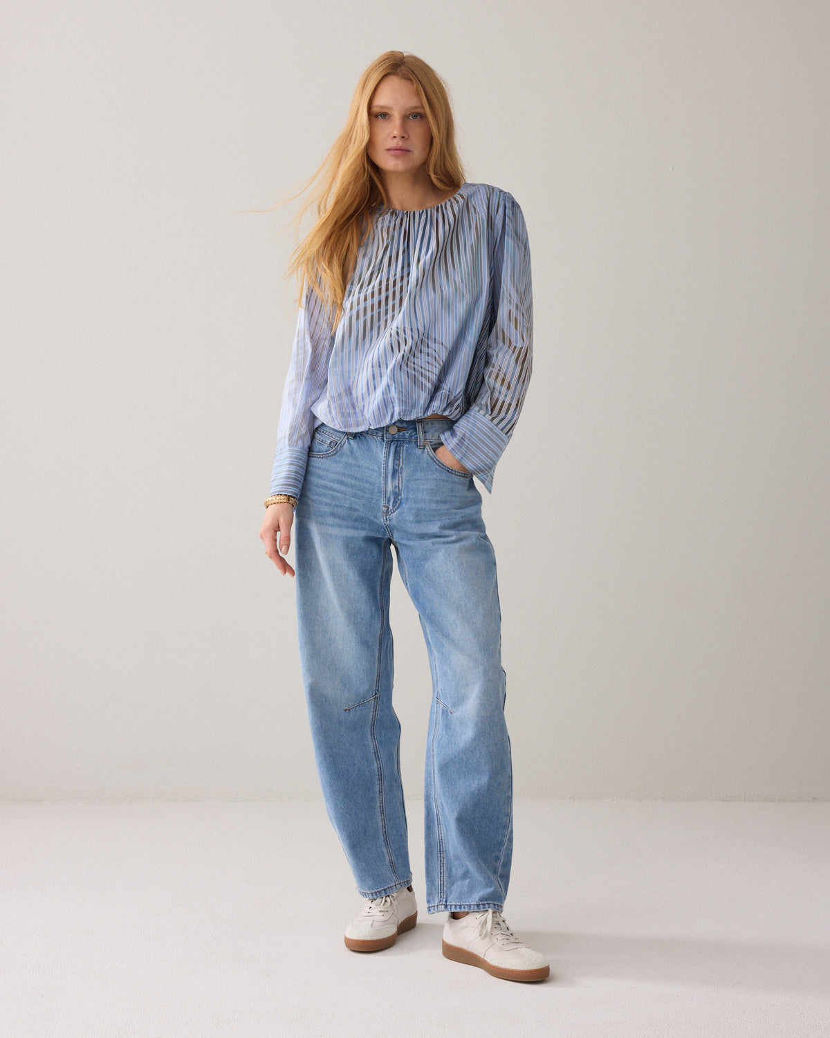 Pleated Top with Print