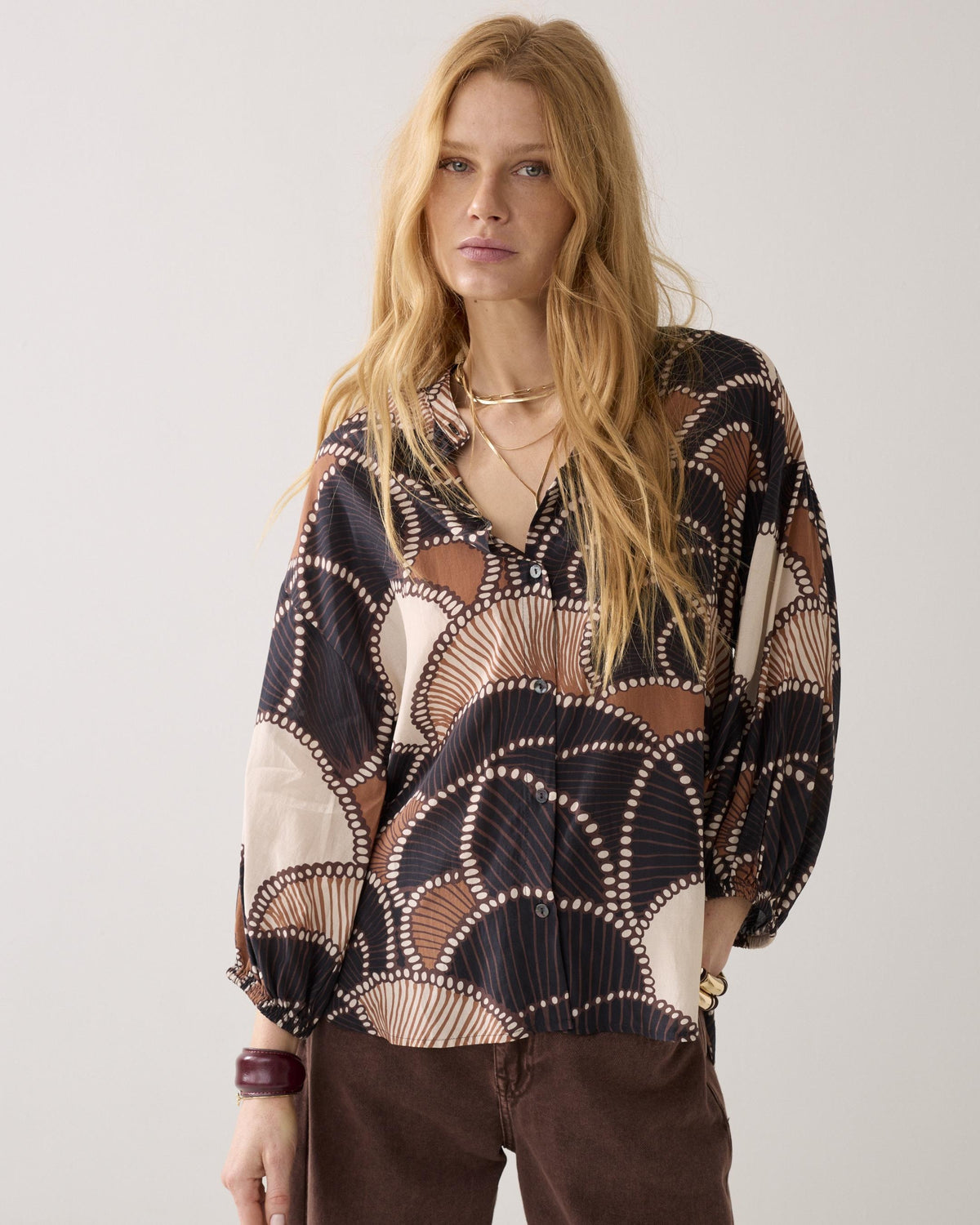 Loose-fitting Blouse with Print