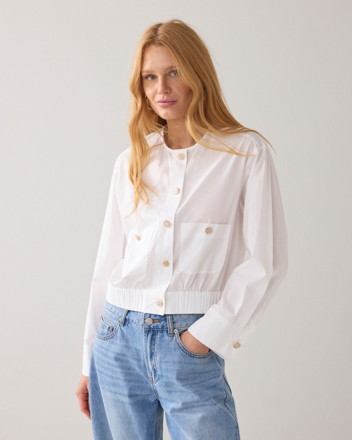 Crispy Poplin Blouse Jacket